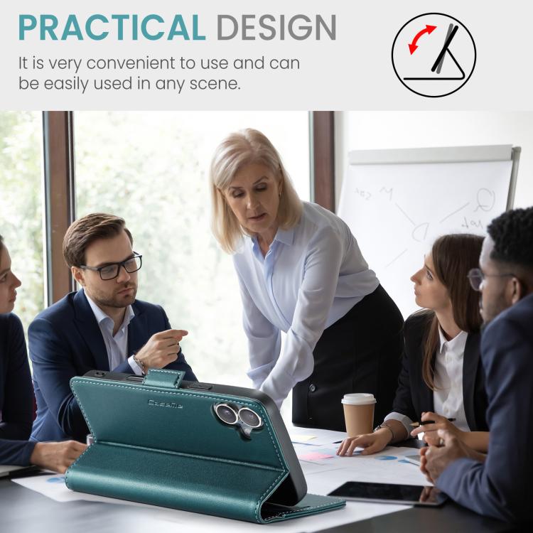 For iPhone 17 CaseMe 023 Butterfly Buckle Litchi Texture RFID Anti-theft Leather Phone Case(Green) by CaseMe