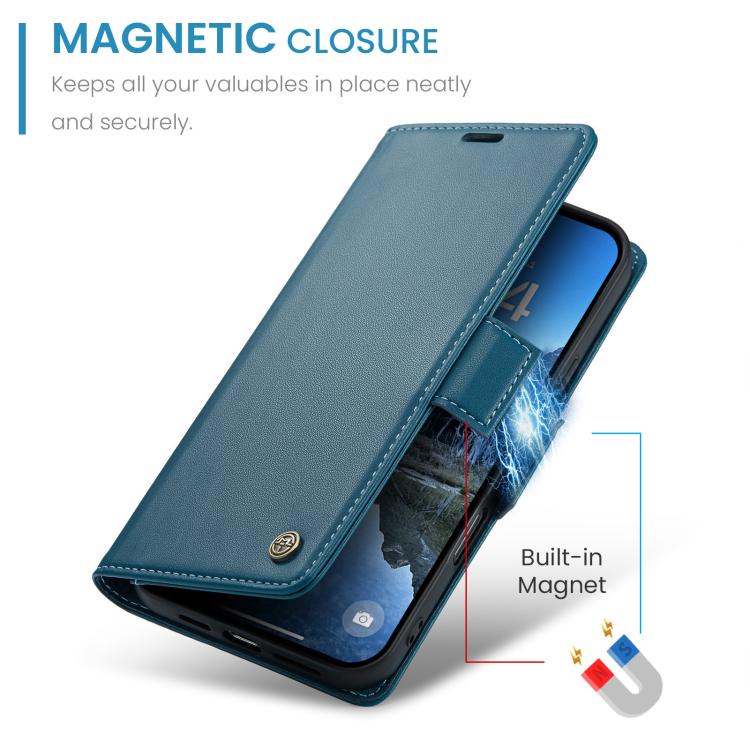 For iPhone 17 CaseMe 023 Butterfly Buckle Litchi Texture RFID Anti-theft Leather Phone Case(Blue) by CaseMe