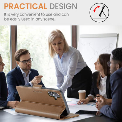 For iPhone 17 CaseMe 023 Butterfly Buckle Litchi Texture RFID Anti-theft Leather Phone Case(Brown) by CaseMe