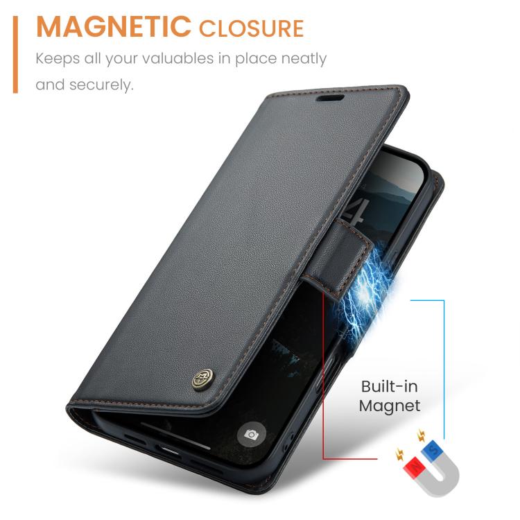 For iPhone 17 CaseMe 023 Butterfly Buckle Litchi Texture RFID Anti-theft Leather Phone Case(Black) by CaseMe