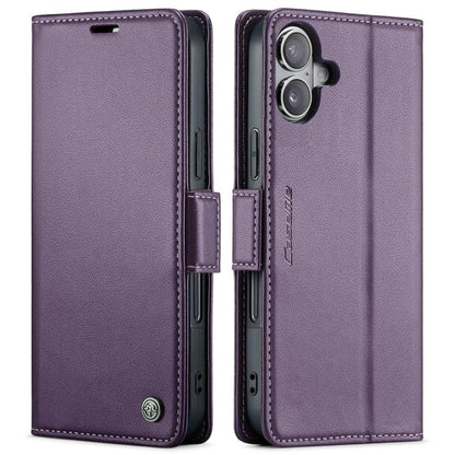 For iPhone 17 CaseMe 023 Butterfly Buckle Litchi Texture RFID Anti-theft Leather Phone Case(Purple) by CaseMe