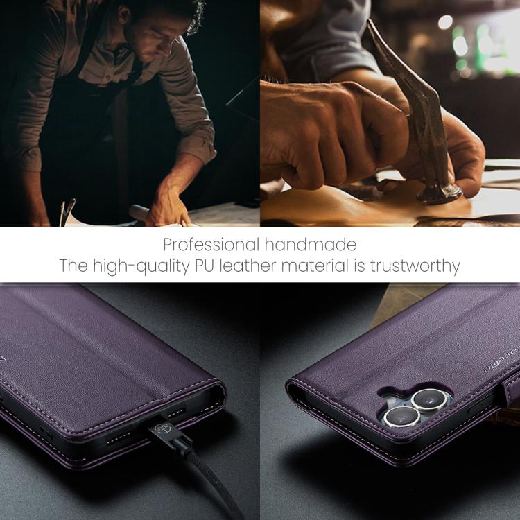 For iPhone 17 CaseMe 023 Butterfly Buckle Litchi Texture RFID Anti-theft Leather Phone Case(Purple) by CaseMe