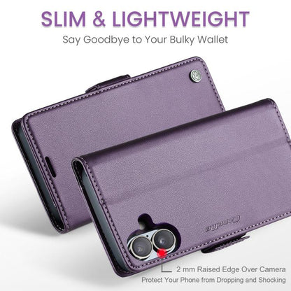 For iPhone 17 CaseMe 023 Butterfly Buckle Litchi Texture RFID Anti-theft Leather Phone Case(Purple) by CaseMe