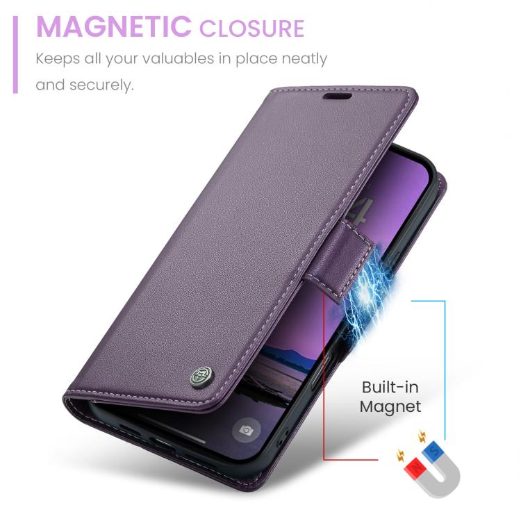 For iPhone 17 CaseMe 023 Butterfly Buckle Litchi Texture RFID Anti-theft Leather Phone Case(Purple) by CaseMe