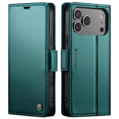 For iPhone 17 Pro CaseMe 023 Butterfly Buckle Litchi Texture RFID Anti-theft Leather Phone Case(Green) by CaseMe