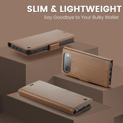 For iPhone Air CaseMe 023 Butterfly Buckle Litchi Texture RFID Anti-theft Leather Phone Case(Brown) by CaseMe