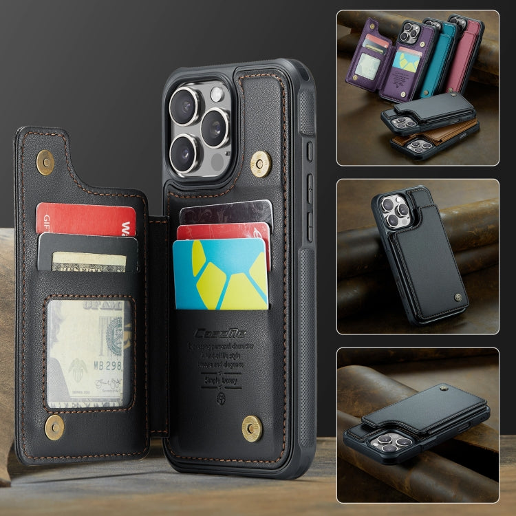 For iPhone 16 Pro Max CaseMe C22 Card Slots Holder RFID Anti-theft Phone Case(Black) by CaseMe