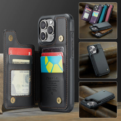 For iPhone 16 Pro Max CaseMe C22 Card Slots Holder RFID Anti-theft Phone Case(Black) by CaseMe