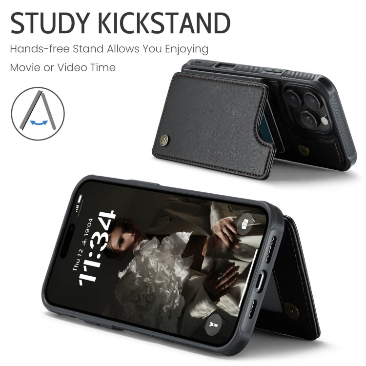 For iPhone 16 Pro Max CaseMe C22 Card Slots Holder RFID Anti-theft Phone Case(Black) by CaseMe