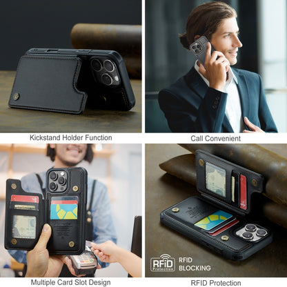 For iPhone 16 Pro Max CaseMe C22 Card Slots Holder RFID Anti-theft Phone Case(Black) by CaseMe