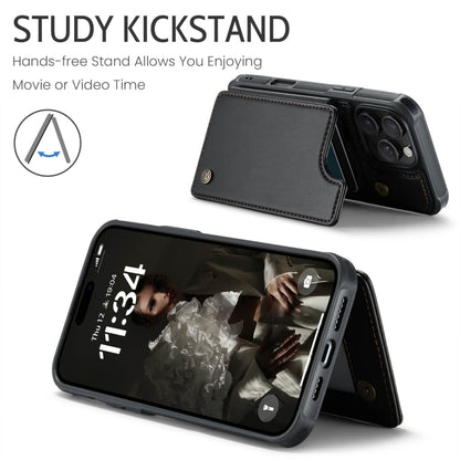 For iPhone 16 Pro CaseMe C22 Card Slots Holder RFID Anti-theft Phone Case(Black) by CaseMe