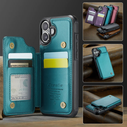 For iPhone 16 CaseMe C22 Card Slots Holder RFID Anti-theft Phone Case(Green) by CaseMe