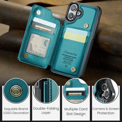 For iPhone 16 CaseMe C22 Card Slots Holder RFID Anti-theft Phone Case(Green) by CaseMe