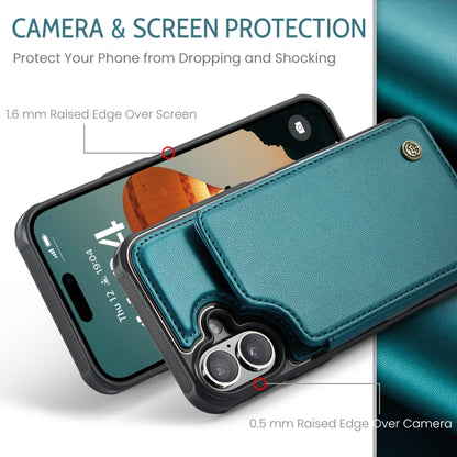 For iPhone 16 Plus CaseMe C22 Card Slots Holder RFID Anti-theft Phone Case(Green) by CaseMe