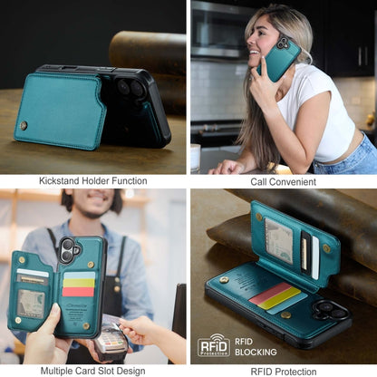 For iPhone 16 Plus CaseMe C22 Card Slots Holder RFID Anti-theft Phone Case(Green) by CaseMe
