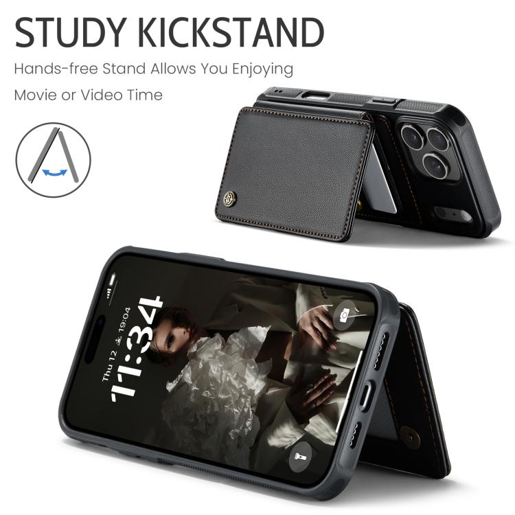 For iPhone 17 Pro CaseMe C22 Card Slots Holder RFID Anti-theft Phone Case(Black) by CaseMe