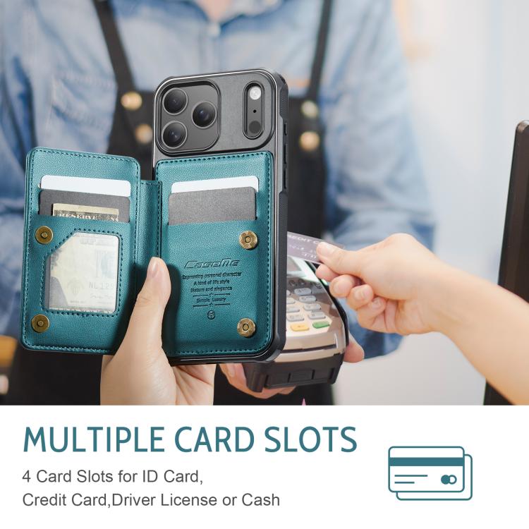 For iPhone 17 Pro CaseMe C22 Card Slots Holder RFID Anti-theft Phone Case(Green) by CaseMe