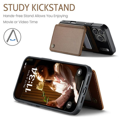 For iPhone 17 Pro Max CaseMe C22 Card Slots Holder RFID Anti-theft Phone Case(Brown) by CaseMe