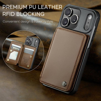 For iPhone 17 Pro Max CaseMe C22 Card Slots Holder RFID Anti-theft Phone Case(Brown) by CaseMe