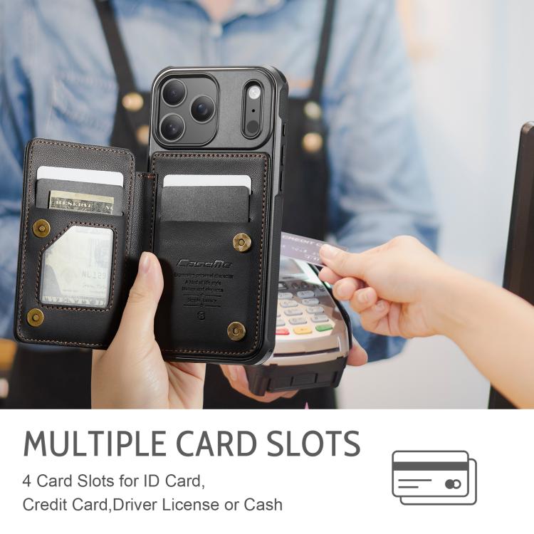 For iPhone 17 Pro Max CaseMe C22 Card Slots Holder RFID Anti-theft Phone Case(Black) by CaseMe