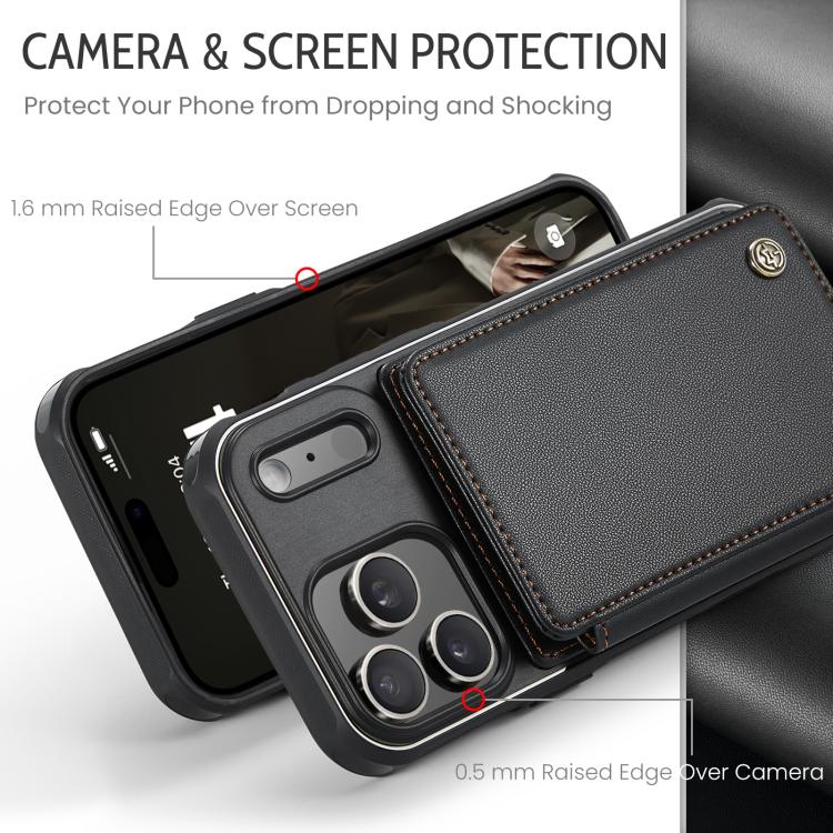 For iPhone 17 Pro Max CaseMe C22 Card Slots Holder RFID Anti-theft Phone Case(Black) by CaseMe