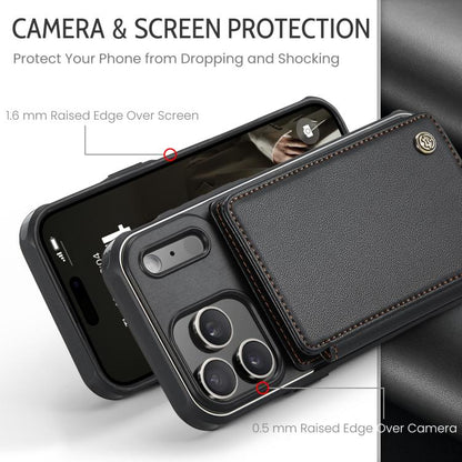 For iPhone 17 Pro Max CaseMe C22 Card Slots Holder RFID Anti-theft Phone Case(Black) by CaseMe