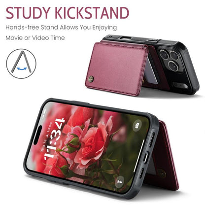 For iPhone 17 Pro Max CaseMe C22 Card Slots Holder RFID Anti-theft Phone Case(Red) by CaseMe