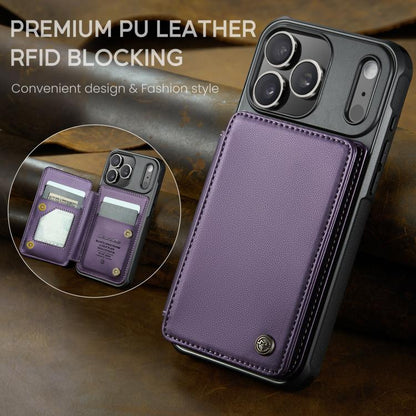 For iPhone 17 Pro Max CaseMe C22 Card Slots Holder RFID Anti-theft Phone Case(Purple) by CaseMe