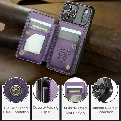 For iPhone 17 Pro Max CaseMe C22 Card Slots Holder RFID Anti-theft Phone Case(Purple) by CaseMe