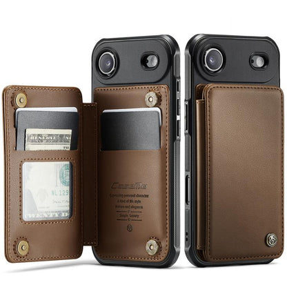For iPhone Air CaseMe C22 Card Slots Holder RFID Anti-theft Phone Case(Brown) by CaseMe