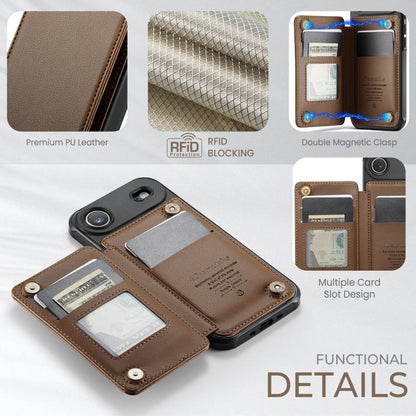 For iPhone Air CaseMe C22 Card Slots Holder RFID Anti-theft Phone Case(Brown) by CaseMe