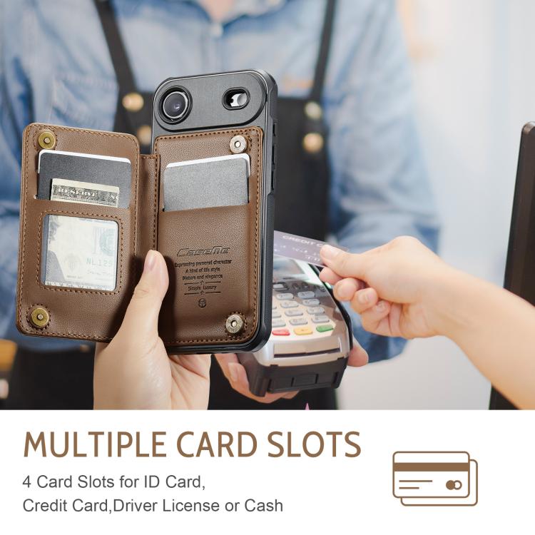 For iPhone Air CaseMe C22 Card Slots Holder RFID Anti-theft Phone Case(Brown) by CaseMe