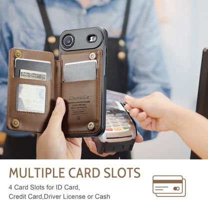 For iPhone Air CaseMe C22 Card Slots Holder RFID Anti-theft Phone Case(Brown) by CaseMe