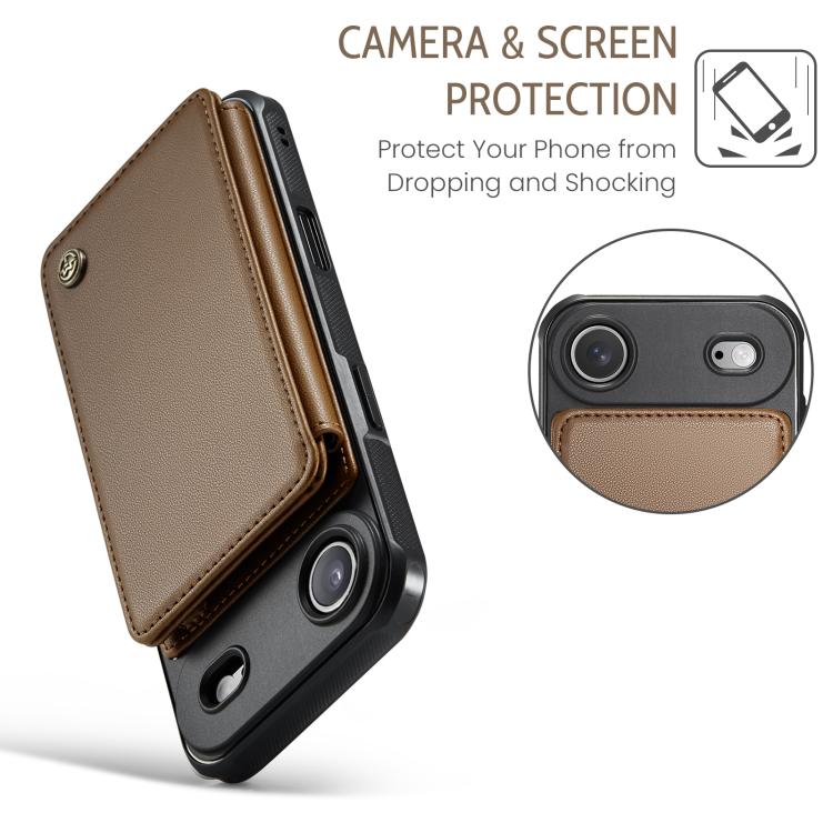 For iPhone Air CaseMe C22 Card Slots Holder RFID Anti-theft Phone Case(Brown) by CaseMe