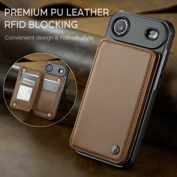 For iPhone Air CaseMe C22 Card Slots Holder RFID Anti-theft Phone Case(Brown) by CaseMe