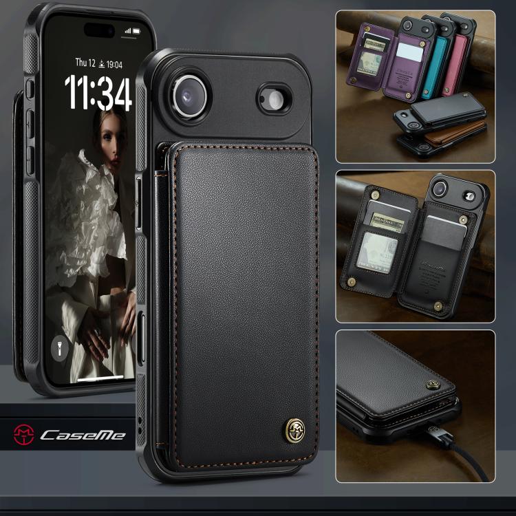 For iPhone Air CaseMe C22 Card Slots Holder RFID Anti-theft Phone Case(Black) by CaseMe