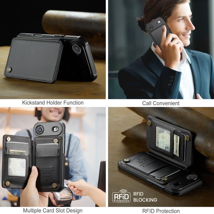 For iPhone Air CaseMe C22 Card Slots Holder RFID Anti-theft Phone Case(Black) by CaseMe