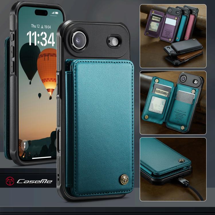 For iPhone Air CaseMe C22 Card Slots Holder RFID Anti-theft Phone Case(Green) by CaseMe
