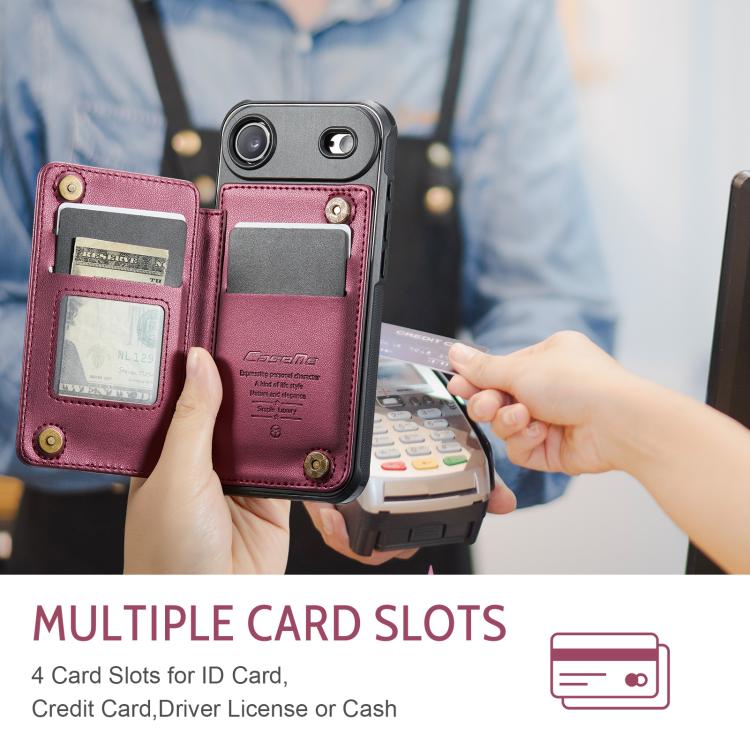 For iPhone Air CaseMe C22 Card Slots Holder RFID Anti-theft Phone Case(Red) by CaseMe