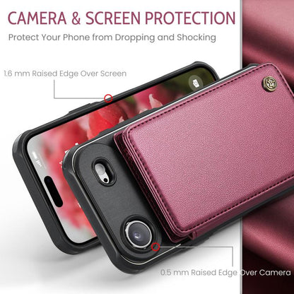 For iPhone Air CaseMe C22 Card Slots Holder RFID Anti-theft Phone Case(Red) by CaseMe