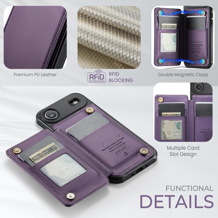 For iPhone Air CaseMe C22 Card Slots Holder RFID Anti-theft Phone Case(Purple) by CaseMe