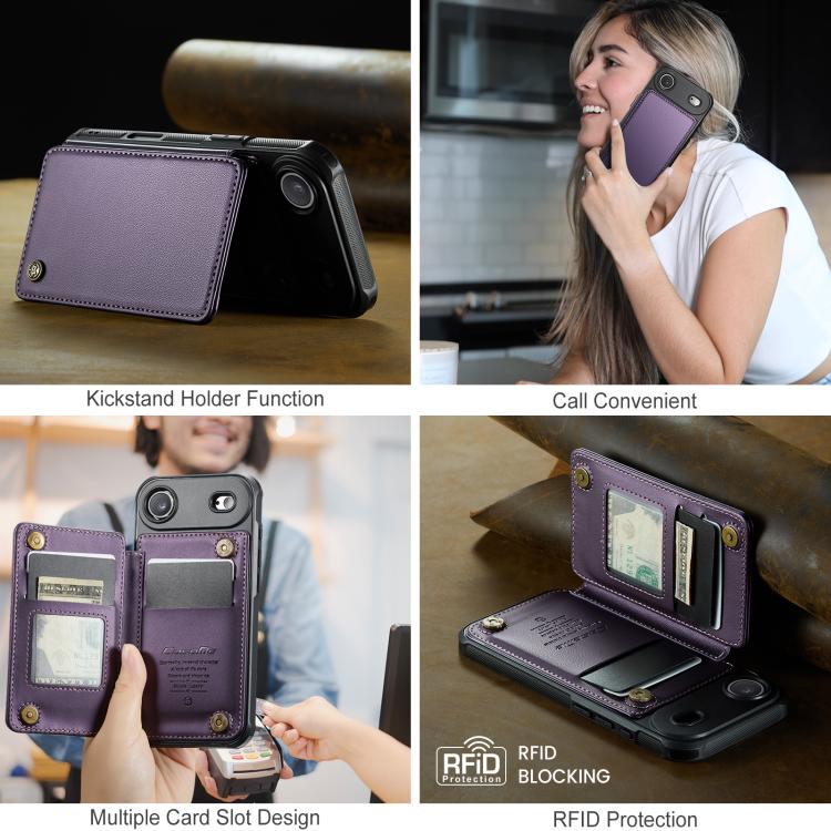 For iPhone Air CaseMe C22 Card Slots Holder RFID Anti-theft Phone Case(Purple) by CaseMe