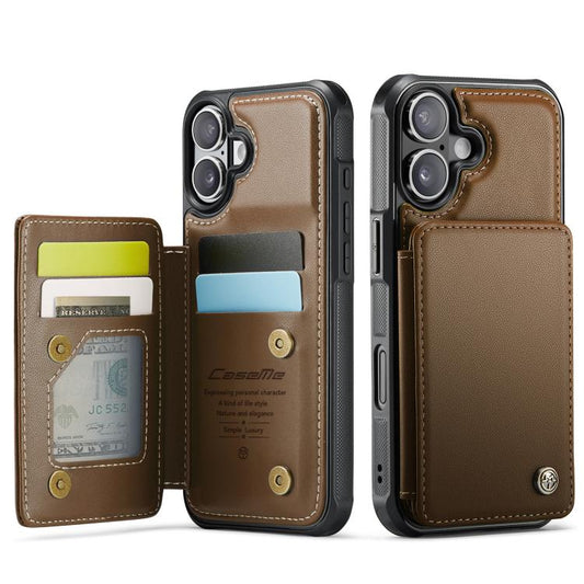 For iPhone 17 CaseMe C22 Card Slots Holder RFID Anti-theft Phone Case(Brown) by CaseMe