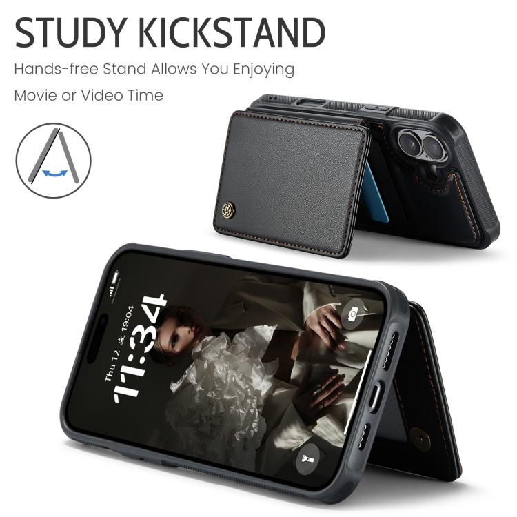 For iPhone 17 CaseMe C22 Card Slots Holder RFID Anti-theft Phone Case(Black) by CaseMe