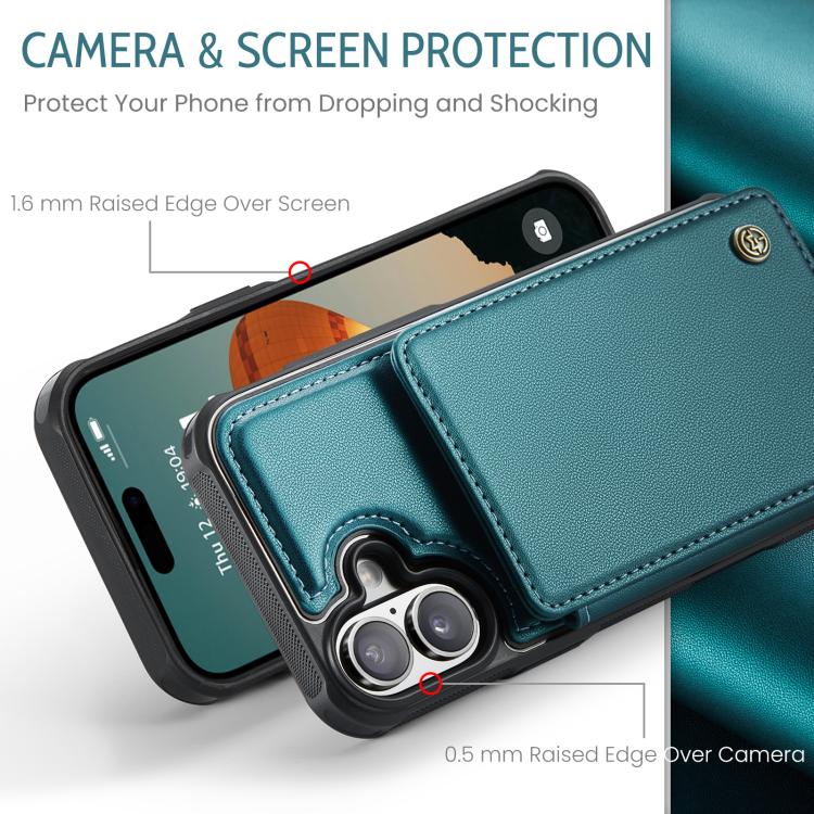 For iPhone 17 CaseMe C22 Card Slots Holder RFID Anti-theft Phone Case(Green) by CaseMe