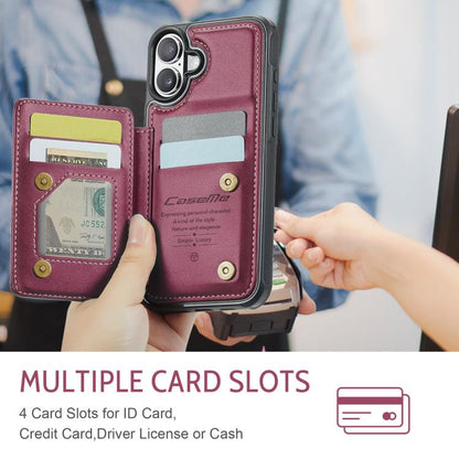 For iPhone 17 CaseMe C22 Card Slots Holder RFID Anti-theft Phone Case(Red) by CaseMe