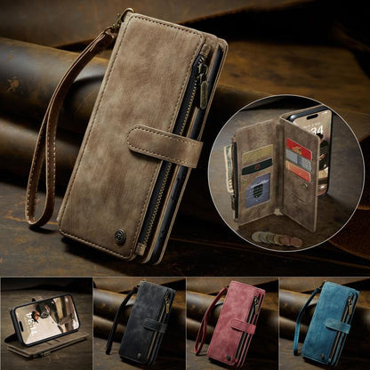 For iPhone 17 CaseMe C30 Card Slots Zipper Wallet Leather Phone Case(Brown) by CaseMe