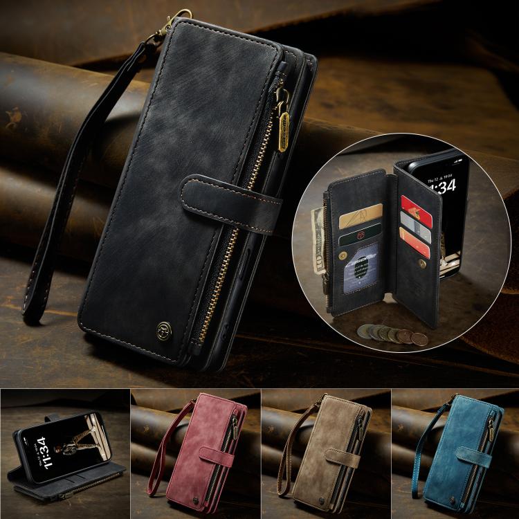 For iPhone 17 CaseMe C30 Card Slots Zipper Wallet Leather Phone Case(Black) by CaseMe