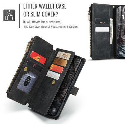 For iPhone 17 Pro CaseMe C30 Card Slots Zipper Wallet Leather Phone Case(Black) by CaseMe