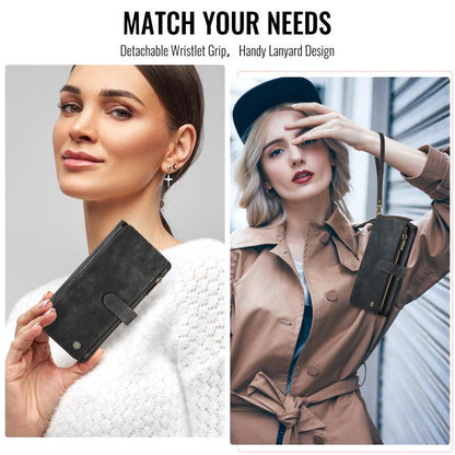 For iPhone 17 Pro CaseMe C30 Card Slots Zipper Wallet Leather Phone Case(Black) by CaseMe